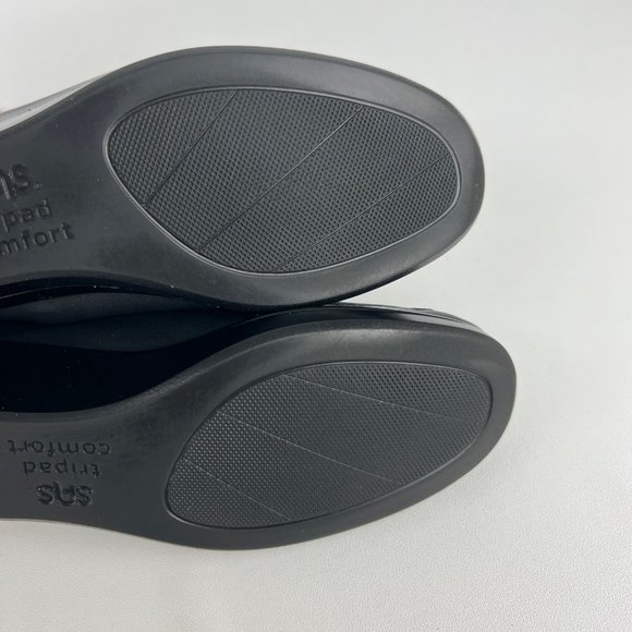 SAS Womens Weave Black Leather Slip On Loafer Comfort Shoes size 8.5S Slim - Picture 13 of 16